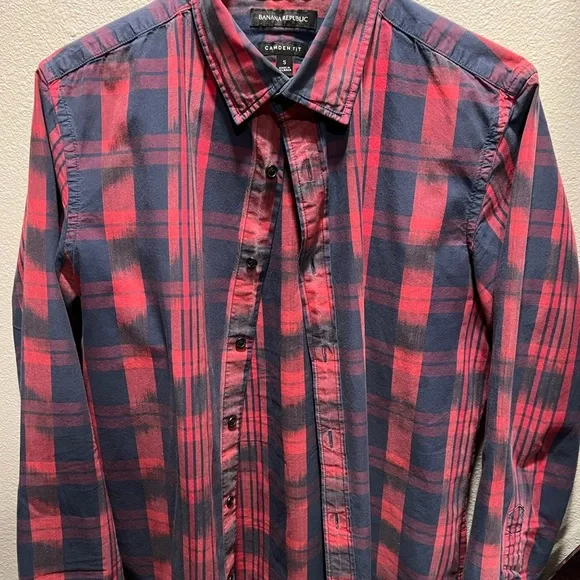 banana republic camden fit dress shirt Banana Republic Dress Shirt Men Large Camden Fit 120s Supima Cotton Black